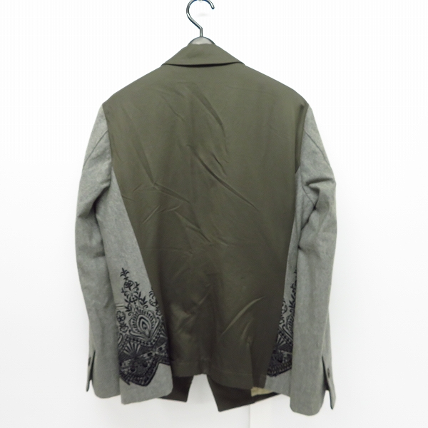 実際に弊社で買取させて頂いたDIET BUTCHER SLIM SKIN/ダイエットブッチャースリムスキン テーラードジャケット 刺繍 素材切替/1の画像 1枚目