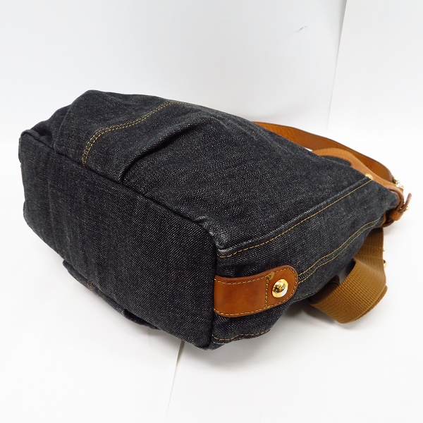実際に弊社で買取させて頂いたBURBERRY BLUE LABEL/バーバリーブルーレーベル 三陽商会 デニム地 2WAY ショルダーバッグの画像 2枚目