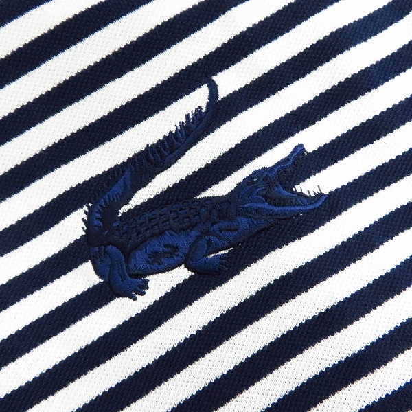 実際に弊社で買取させて頂いたLACOSTE/ラコステ ボーダー柄 ロゴ刺繍半袖ポロシャツ 5の画像 4枚目
