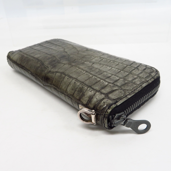 実際に弊社で買取させて頂いたBACKLASH/バックラッシュ オイルクロコ ラウンドファスナー ロングウォレット 383-03 の画像 2枚目