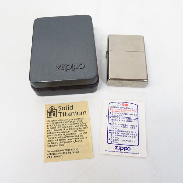 実際に弊社で買取させて頂いたZIPPO/ジッポー SOLID TITANIUM/ソリッドチタン シルバー/01年製の画像 6枚目