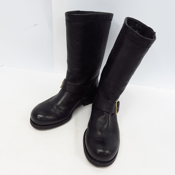 実際に弊社で買取させて頂いたJIMMY CHOO/ジミーチュウ エンジニアブーツ ブラック/36