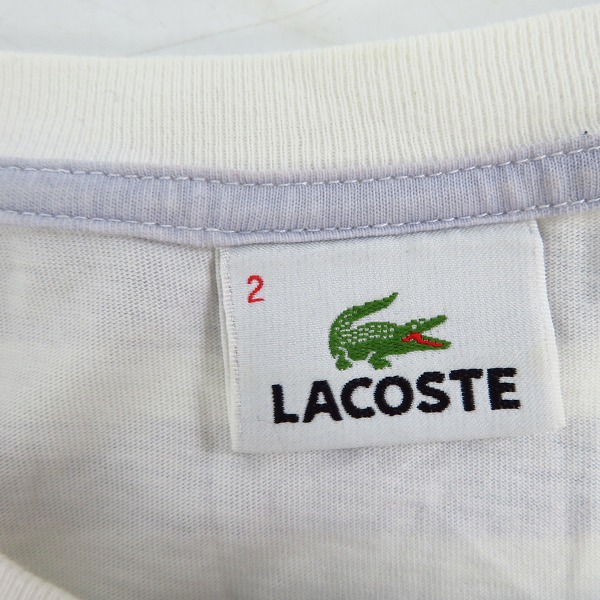 実際に弊社で買取させて頂いたLACOSTE/ラコステ ラメ入りポロシャツ/ボーダー柄Ｔシャツ 2/2点セットの画像 2枚目