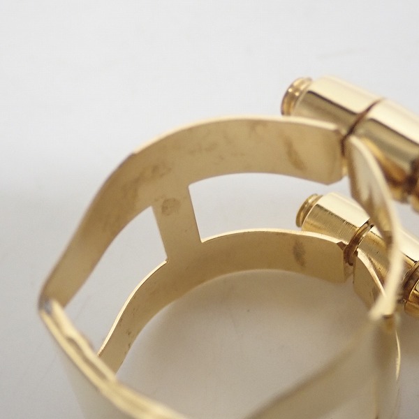 実際に弊社で買取させて頂いた【美品】Wood stone/ウッドストーン ソプラノサックス SELMER/セルマー ラバーマウスピース用 リガチャー ゴールドの画像 5枚目