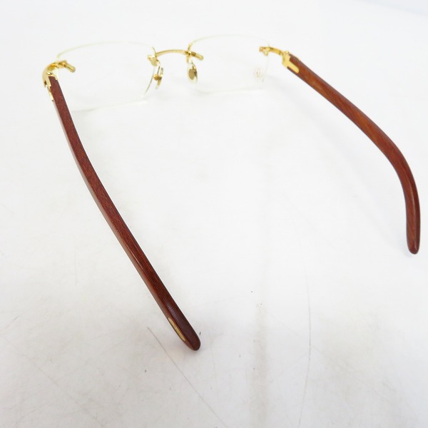 実際に弊社で買取させて頂いたCartier/カルティエ ツーポイント ウッド メガネフレーム/アイウェア フランス製の画像 1枚目