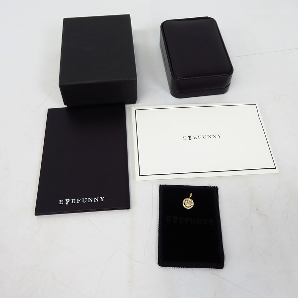 実際に弊社で買取させて頂いた【ギャラ付】EYEFUNNY/アイファニー 18KYG ダイヤモンド スマイル ブラウンアイズ ペンダント HSM009Y Size：Sの画像 6枚目