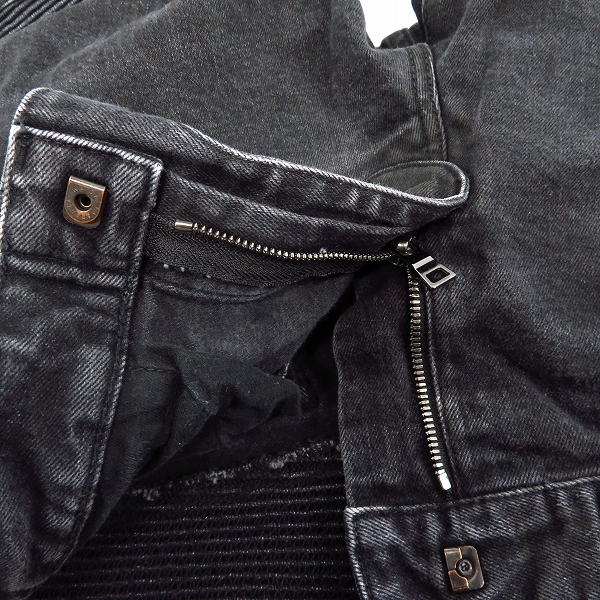 実際に弊社で買取させて頂いたBALMAIN/バルマン バイカー ブラック デニムパンツ S5HT551C479W/31の画像 3枚目