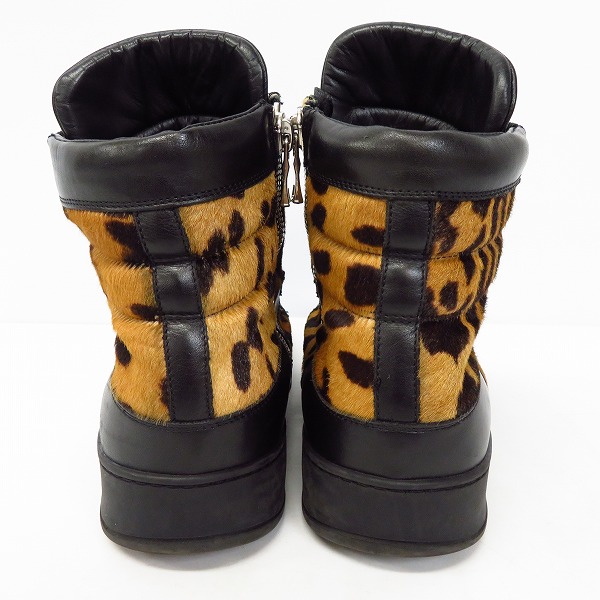 実際に弊社で買取させて頂いたBALMAIN/バルマン レオパード柄 サイドジップ ハイカットスニーカー/42の画像 1枚目
