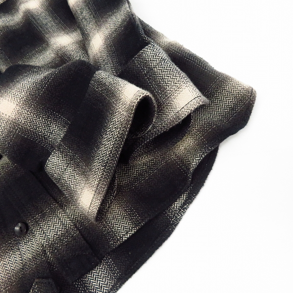 実際に弊社で買取させて頂いたKOLOR/カラー 15AW オンブレチェック 長袖シャツ 15WCM-B08114ブラック×ホワイト/1の画像 5枚目