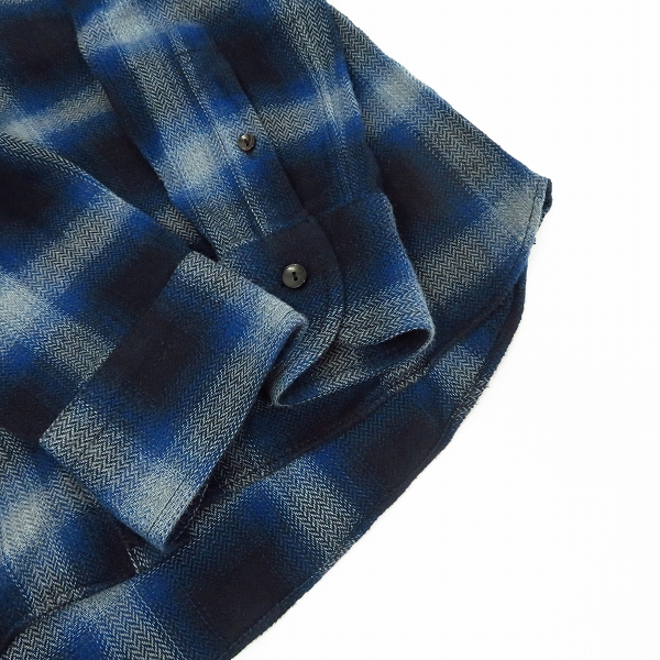 実際に弊社で買取させて頂いたKOLOR/カラー 15AW オンブレチェック 長袖シャツ 15WCM-B08114/ブラック×ネイビー1の画像 5枚目