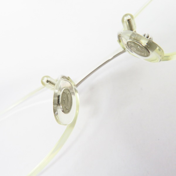 実際に弊社で買取させて頂いたCartier/カルティエ ツーポイント メガネフレーム/アイウェア フランス製 ホワイトの画像 2枚目