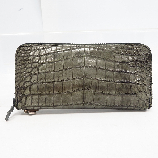 実際に弊社で買取させて頂いたBACKLASH/バックラッシュ オイルクロコ ラウンドファスナー ロングウォレット 383-03 の画像 1枚目