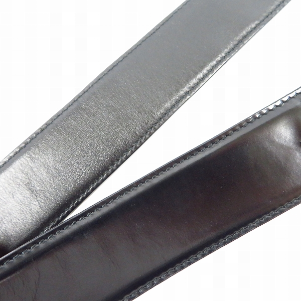 実際に弊社で買取させて頂いたDior Homme/ディオールオム CDバックル パテントレザーベルト リバーシブル ブラックの画像 5枚目