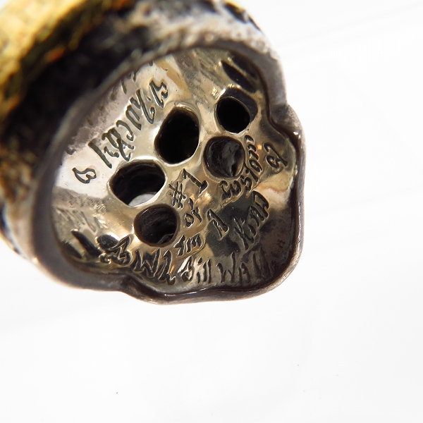 実際に弊社で買取させて頂いたBILL WALL LEATHER/ビルウォールレザー BWL グラフィティデーモンマスタースカルリング ゴールドサダー 23号の画像 8枚目