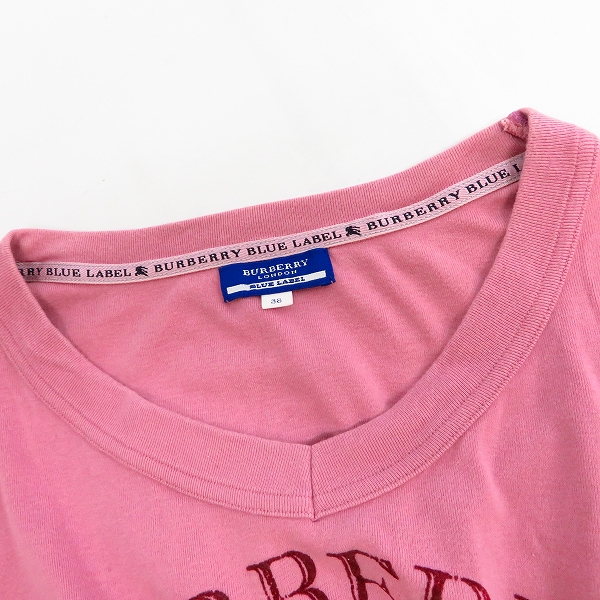 実際に弊社で買取させて頂いたBURBERRY BLUE LABEL/バーバリーブルーレーベル ロゴプリント Tシャツ/カットソー 38の画像 4枚目