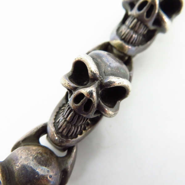 実際に弊社で買取させて頂いたBILL WALL LEATHER/ビルウォールレザー BWL オールグッドラックスカル リンク ブレスレットの画像 5枚目