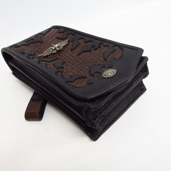 実際に弊社で買取させて頂いたBWL/ビルウォールレザー フェザー クロス 2スカル シルバー ベルトポーチ/ヒップバッグの画像 3枚目