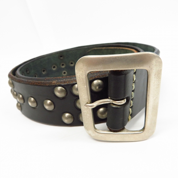 実際に弊社で買取させて頂いたSUGAR CANE/シュガーケーン レザーベルト スタッズ スクエアバックル ブラック