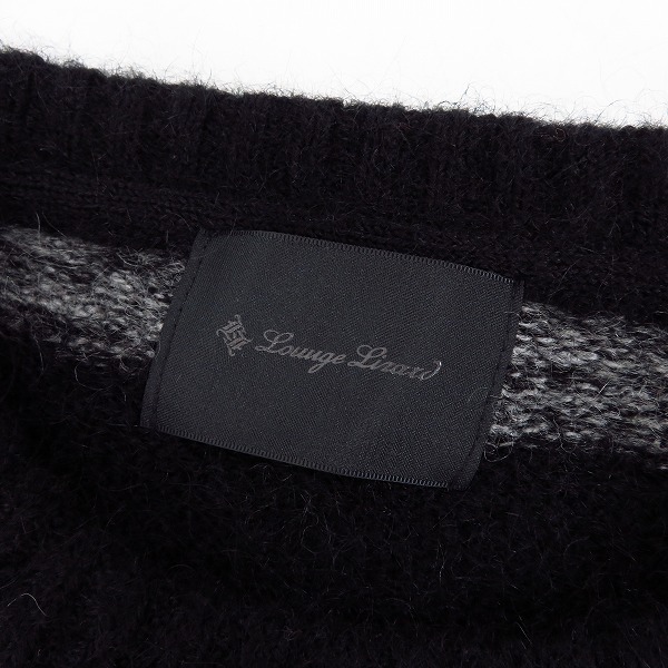 実際に弊社で買取させて頂いたLounge Lizard/ラウンジリザード ボーダー柄 モヘア/ウール混 ニット/セーター 2の画像 2枚目
