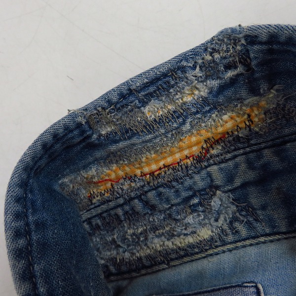 実際に弊社で買取させて頂いたBLUE BLUE/ブルーブルー ウエスタン/ダメージ加工 長袖 デニムシャツ 1/2 3点セットの画像 5枚目