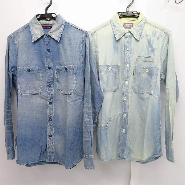 実際に弊社で買取させて頂いたBLUE BLUE/ブルーブルー ロングスリーブ/長袖 デニムシャツ Size：1 2点セット