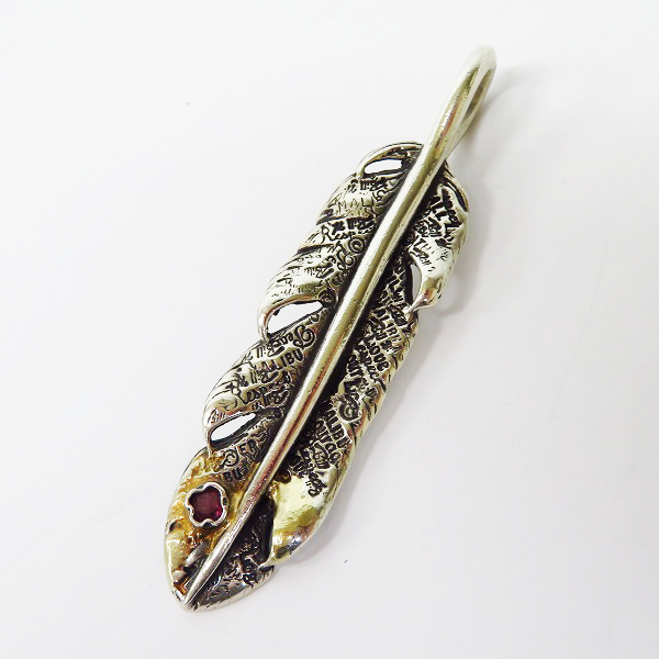 実際に弊社で買取させて頂いたBWL/ビルウォールレザー グラフィティフェザー ネックレス/ペンダントトップ w/ゴールドサダー w/ストーン