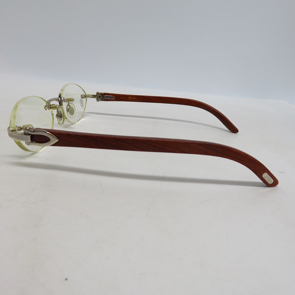実際に弊社で買取させて頂いたCartier/カルティエ ツーポイント ウッド メガネフレーム/アイウェア フランス製 135Bの画像 2枚目