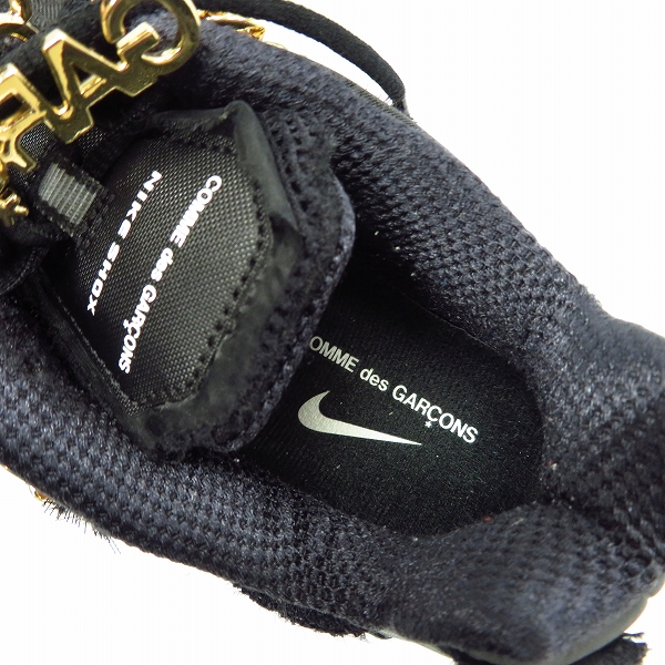 実際に弊社で買取させて頂いたNIKE×COMME des GARCONS/ナイキ×コムデギャルソン W NIKE SHOX TL/CDG ロゴチェーン装飾 CJ0546-001/25の画像 4枚目