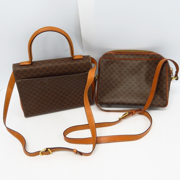 実際に弊社で買取させて頂いたCELINE/セリーヌ マカダム柄 ヴィンテージ ミニショルダー/ミニハンドバッグ 2点セットの画像 1枚目