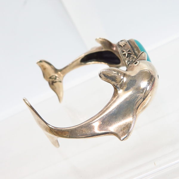 実際に弊社で買取させて頂いたCRAZY PIG DESIGNS/クレイジーピッグ TWO DOLPHINS BRACELET/2 ドルフィン ストーン バングルの画像 3枚目