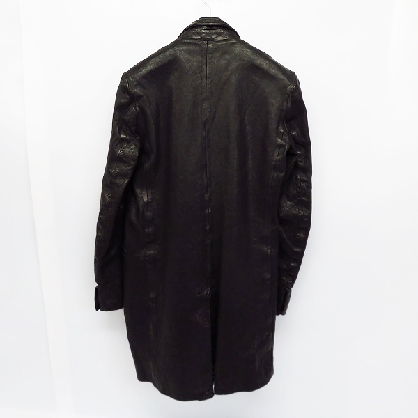 実際に弊社で買取させて頂いたBACKLASH/バックラッシュ 定価20万↑ 14AW ジャパンホース タンニン製品染め レザーコート 1367-09/1の画像 1枚目