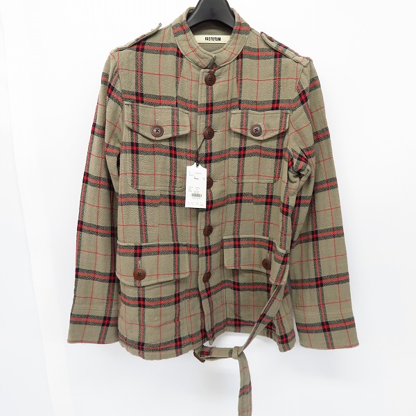 実際に弊社で買取させて頂いた【未使用】FACTOTUM/ファクトタム チェック ウォッシュドサファリジャケット 01021521/46