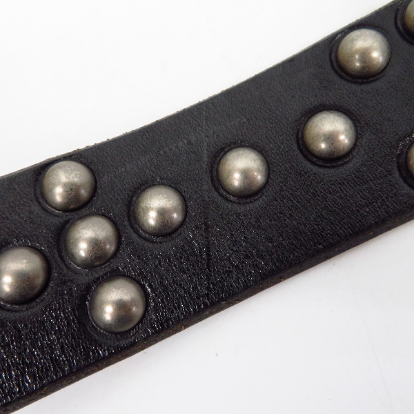 実際に弊社で買取させて頂いたSUGAR CANE/シュガーケーン レザーベルト スタッズ スクエアバックル ブラックの画像 4枚目