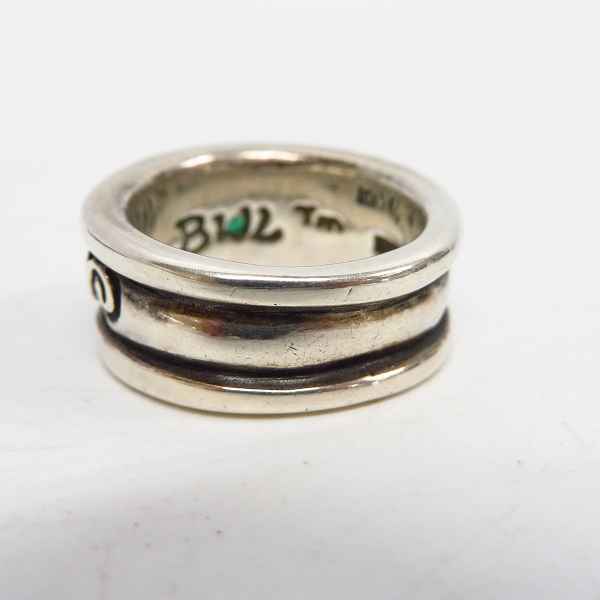 実際に弊社で買取させて頂いた【カスタム/1点物】BWL/ビルウォールレザー ウェーブチャンネルリングw1エメラルド 18号の画像 3枚目