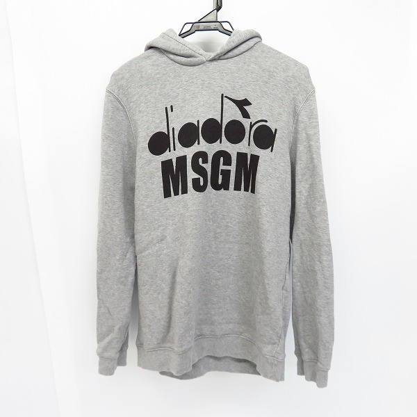 実際に弊社で買取させて頂いた【国内正規】MSGM×DIADORA/エムエスジーエム×ディアドラ SWEATSHIRT  プルオーバーフーディー 2340MM30017477796 M