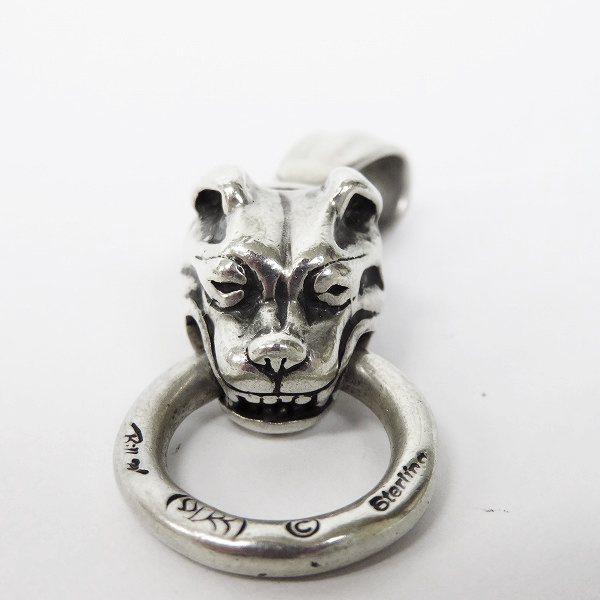 実際に弊社で買取させて頂いたBWL/ビルウォールレザー スモールドッグヘッド w/リング ペンダント トップの画像 4枚目