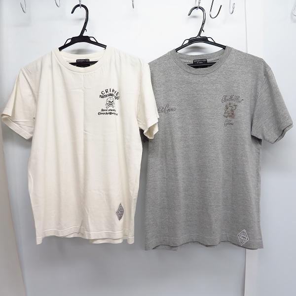 実際に弊社で買取させて頂いたCRIMIE/クライミー プリント ハーフスリーブ/半袖 カットソー/Tシャツ Size：M 2点セット