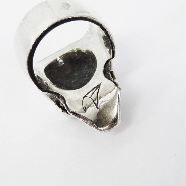 実際に弊社で買取させて頂いた【ギャラ付き】CRAZY PIG/クレイジーピッグ Engraved Skull Ring/イングレイブドスカル リング CP732 19号の画像 5枚目