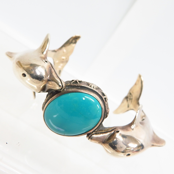 実際に弊社で買取させて頂いたCRAZY PIG DESIGNS/クレイジーピッグ TWO DOLPHINS BRACELET/2 ドルフィン ストーン バングル