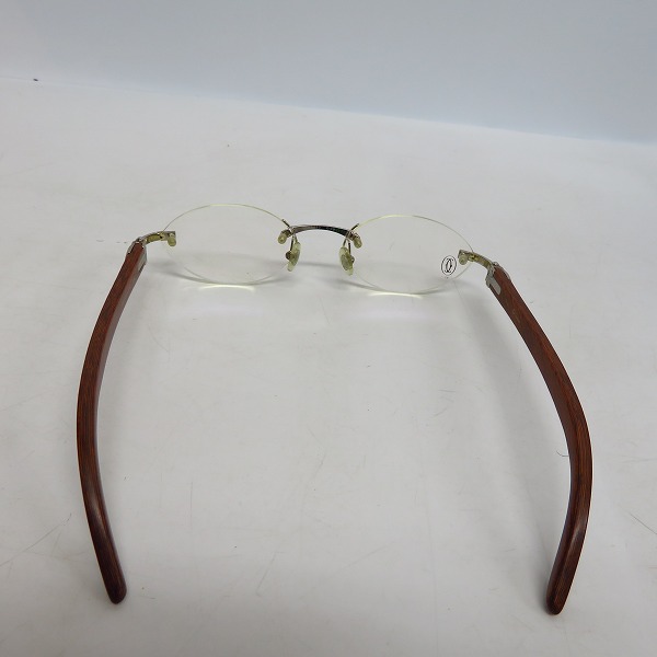 実際に弊社で買取させて頂いたCartier/カルティエ ツーポイント ウッド メガネフレーム/アイウェア フランス製 135Bの画像 3枚目