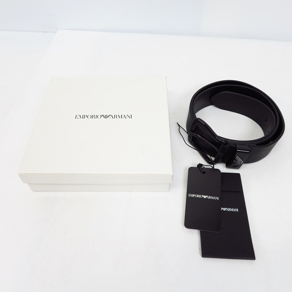 実際に弊社で買取させて頂いた【未使用】EMPORIO ARMANI/エンポリオ アルマーニ レザー ロゴバックル ベルト Y4S201 90/36の画像 8枚目