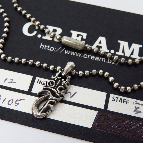 実際に弊社で買取させて頂いたBWL/BILL WALL LEATHER/ビルウォールレザー initial Crown T/イニシャルクラウンT チャーム/ネックレス