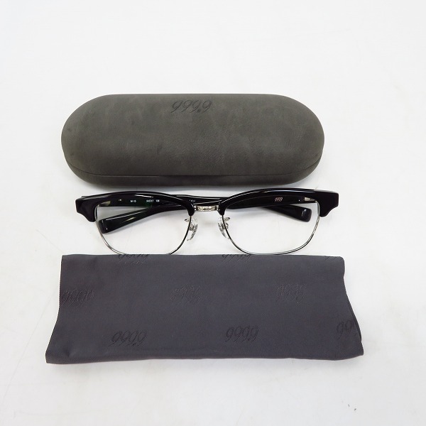実際に弊社で買取させて頂いた999.9/フォーナインズ 度入り/メガネフレーム ブラック×シルバー M-15 9002の画像 7枚目
