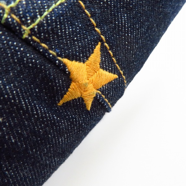 実際に弊社で買取させて頂いたSUGAR CANE/シュガーケーン アメリカ製/スター刺繍  インディゴデニムパンツ LOT.724 33の画像 6枚目