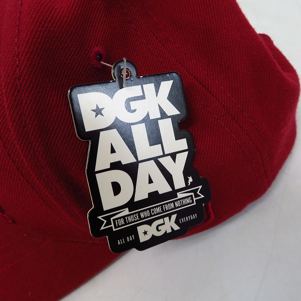 実際に弊社で買取させて頂いた【未使用】DGK/ディージーケー スナップバック/ベースボールキャップ レッドの画像 7枚目