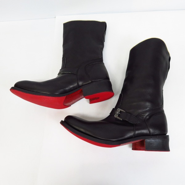 実際に弊社で買取させて頂いたHIROMU TAKAHARA/ヒロムタカハラ レザー エンジニアブーツ スカルバックル98110032/42.5 の画像 3枚目