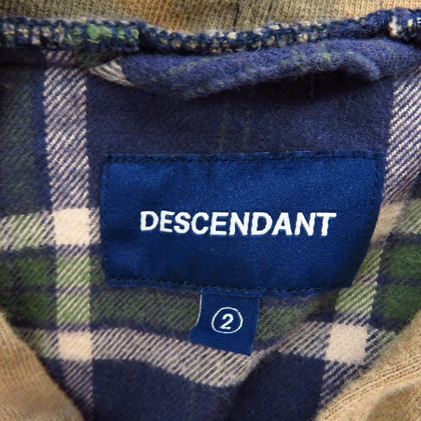 実際に弊社で買取させて頂いたDESCENDANT/ディセンダント 18SS フード付き 長袖 チェックシャツ/2の画像 2枚目