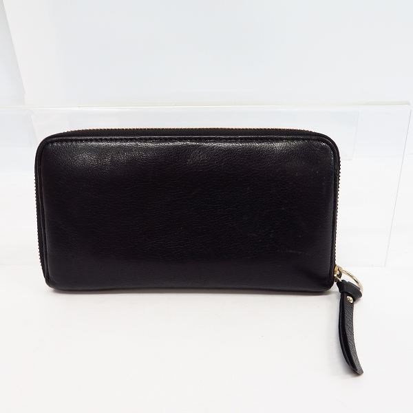 実際に弊社で買取させて頂いたJIMMY CHOO/ジミーチュウ ロゴ ラウンドファスナーウォレット ブラックの画像 1枚目