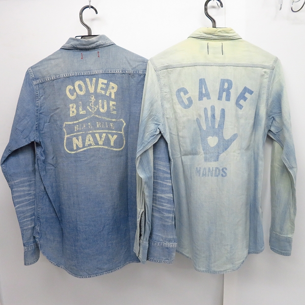 実際に弊社で買取させて頂いたBLUE BLUE/ブルーブルー ロングスリーブ/長袖 デニムシャツ Size：1 2点セットの画像 1枚目