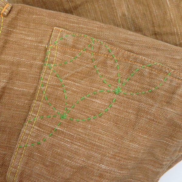 実際に弊社で買取させて頂いたSUGAR CANE/シュガーケーン 砂糖黍 ボタンフライデニムパンツ ベージュ W33L34の画像 3枚目